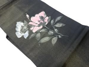 手描き抽象花葉模様名古屋帯